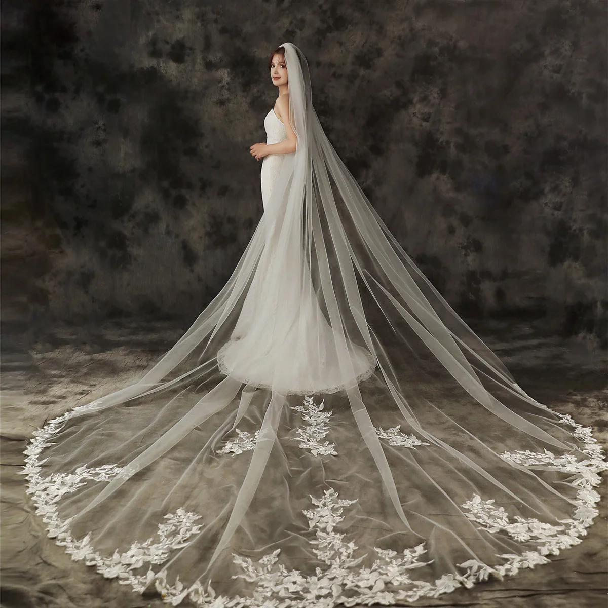 

ROMANTIC Bride new wedding veil long high-grade lace bridal accessories veils