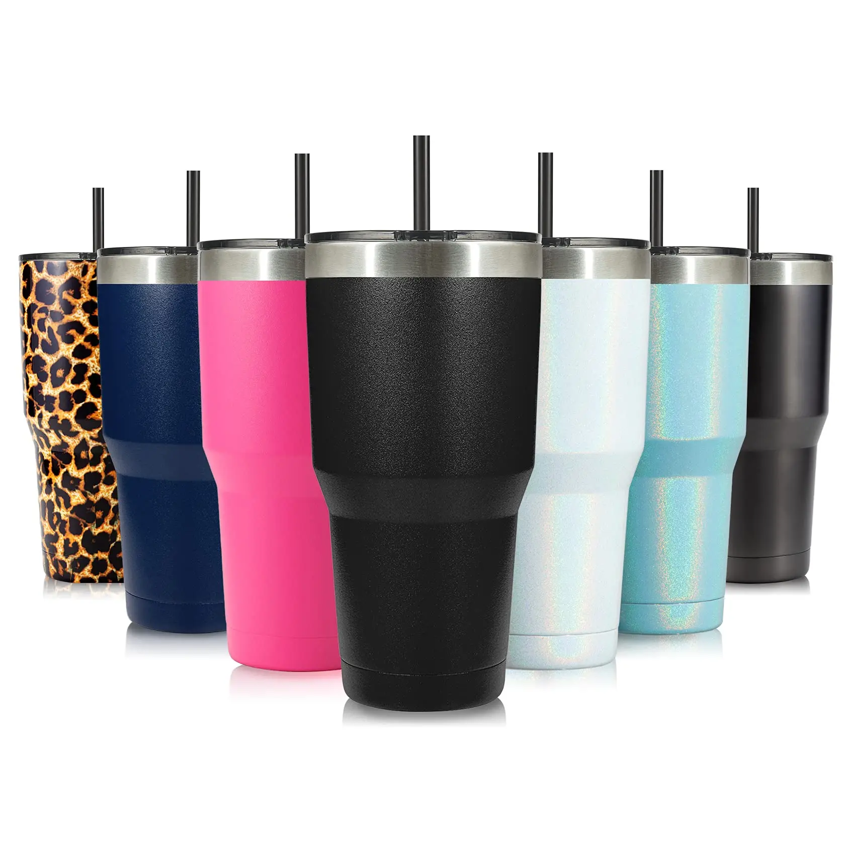 

Drinking mug OEM Sublimation stainless steel skinny double wall Insulated Tumbler With Lids and Straws