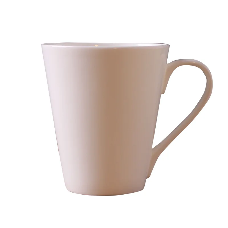 

wholesale custom 450ml white blank sublimation milk tea porcelain cup reusable ceramic coffee mug with handle