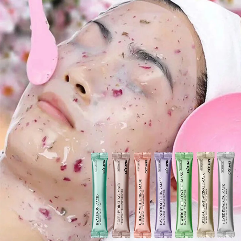 

OEM Korea skin care bulk hyaluronic acid serum lavender face rubber mask sleeping peel off powder facial jelly mask