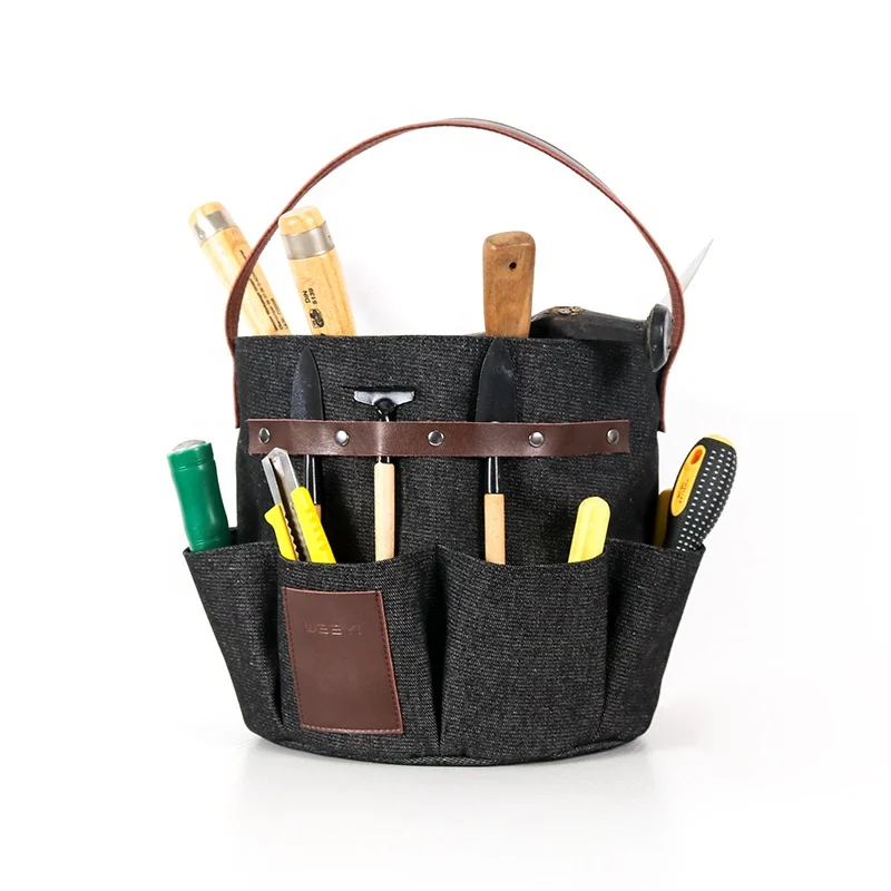 
Custom durable denim coated TPU Waterproof Bucket Garden Storage Tool Bag 