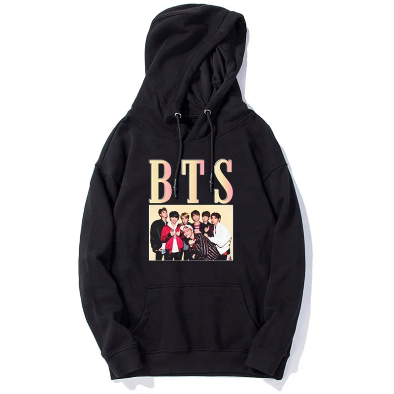 

Wholesale New Style Sweater Fashion Casual Custom BTS Hoodie Men, Black and white