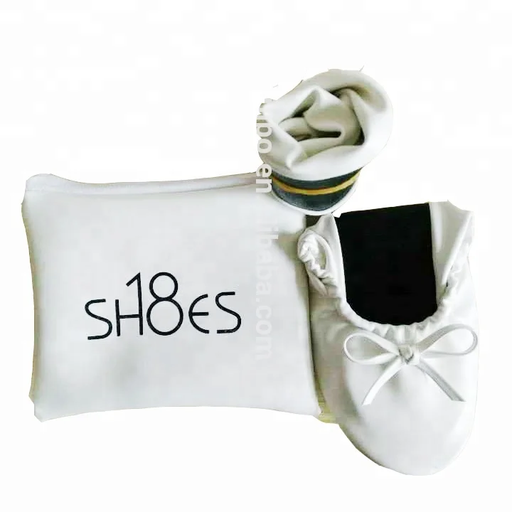 
Top selling girls folding wedding gift ballet flats with private logo printed foldable ballet flat wholesale 