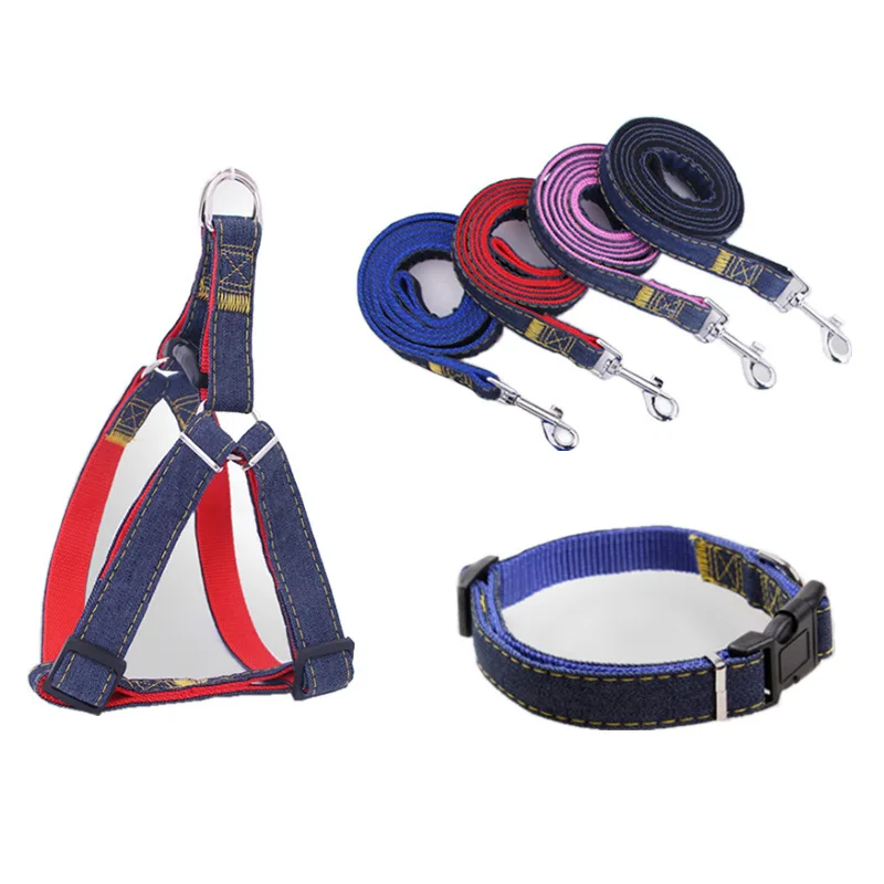 

Jean Material Pet Leash Dog Pet Traction Belt, Blue,black,red,pink