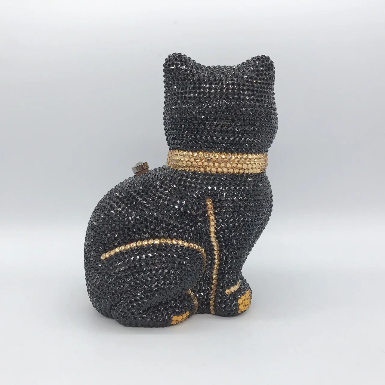 

Animals Black Cat Rhinestone Purse Clutch Bag Diamonds Bling Bag Prom Party Beaded Handbags/