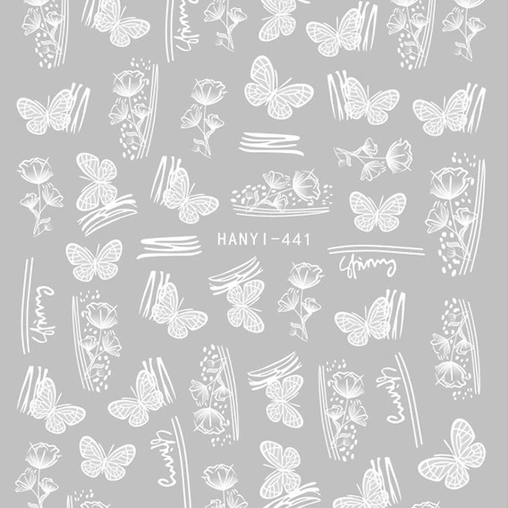 

TSZS 3D Nail Sticker Butterfly Nail Art Decorations Foil Love Flower Design Nails Accessories Fashion Manicure Stickers, As the picture