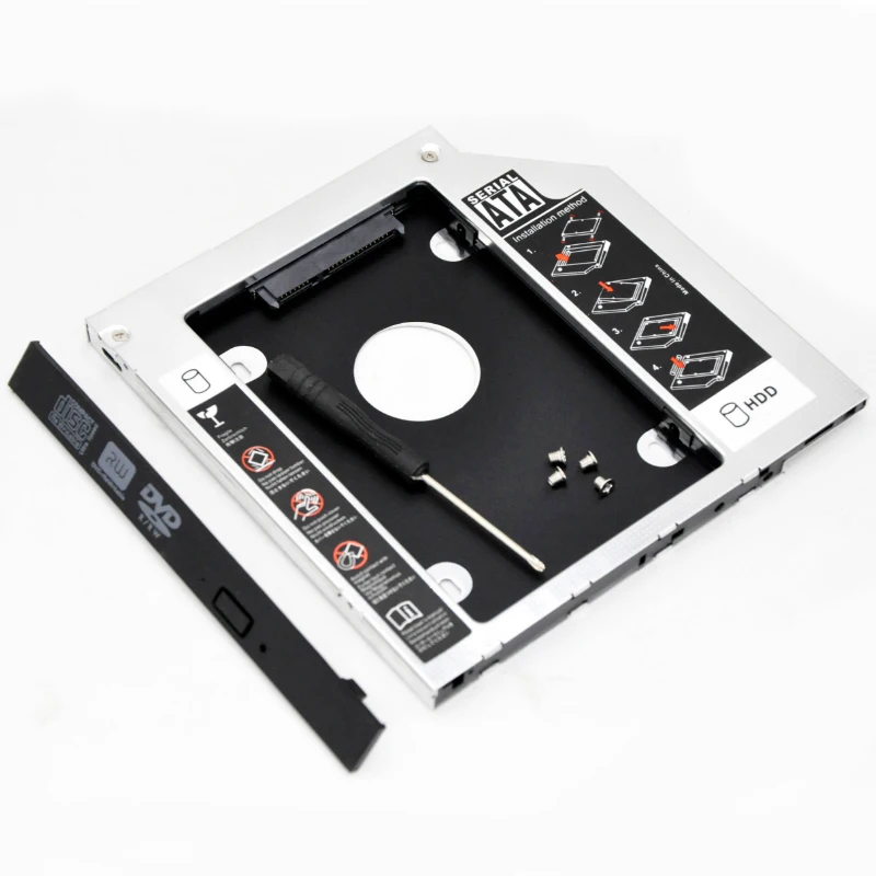 

Aluminum 9.5mm sata3 SSD hard drive Adapter cd/dvd-rom optical bay laptop second HDD Caddy tray