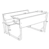 School MDF 2-persons student study table with bench