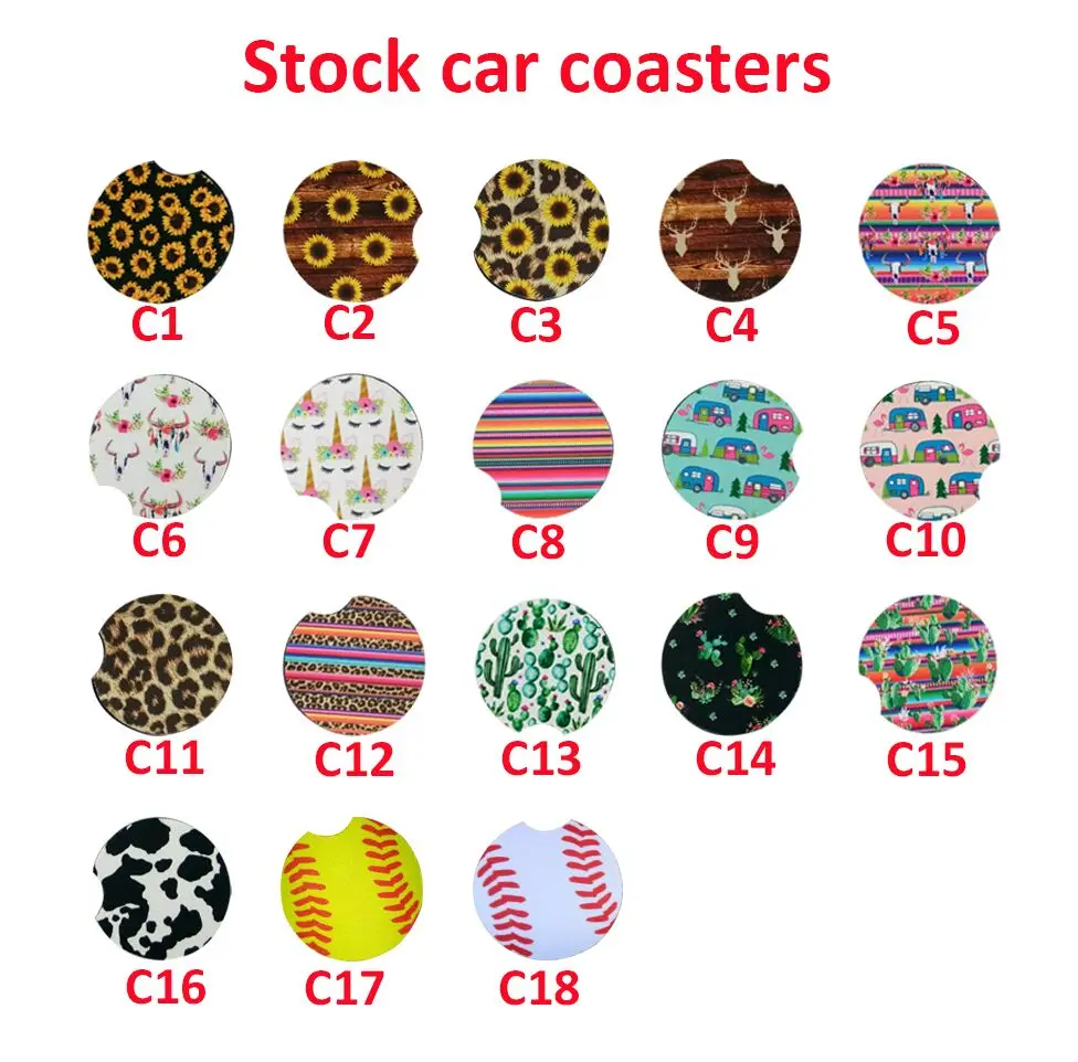 

Hot sale Neoprene Car Use Coaster Sunflower Car Cup Holder Coasters, Customized color
