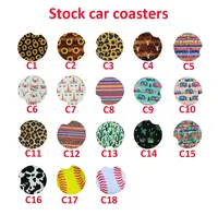 

Hot sale Neoprene Car Use Coaster Sunflower Car Cup Holder Coasters