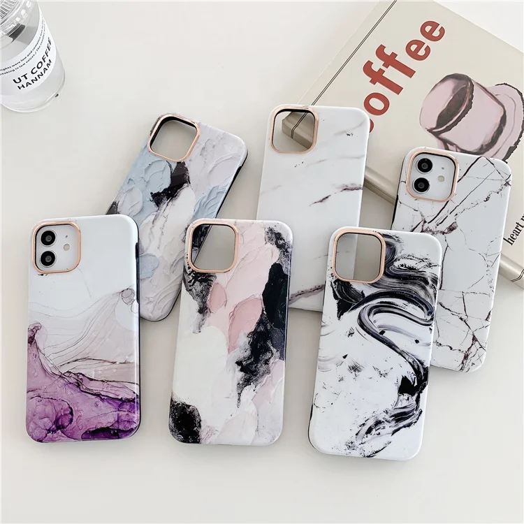 

For Iphone 12 Marble Case,Flexible IMD Protective Phone Case For Iphone 12 Pro Max Fundas Para Celulares, Multi-color, can be customized