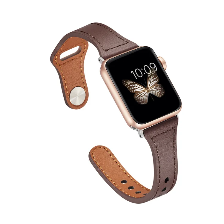 

2021 Hot-selling Luxury Popular High-quality Genuine Leather Color Watch Band for apple watch smart watch, 9 colors