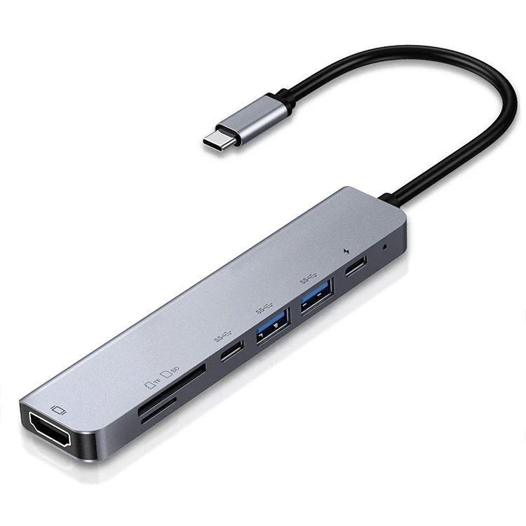 

Hot 7 in 1 Type-C to SD TF USB3.0 Multi-function Splitter Adapter HUB