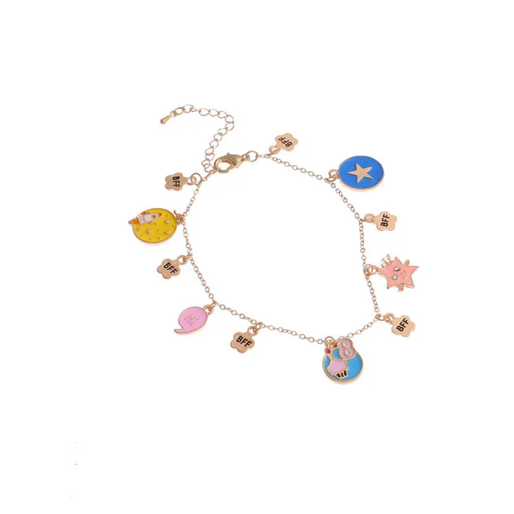 

Sweet and popular children's jewelry bracelet BFF fashion star alloy drip bracelet bracelet, Picture shows