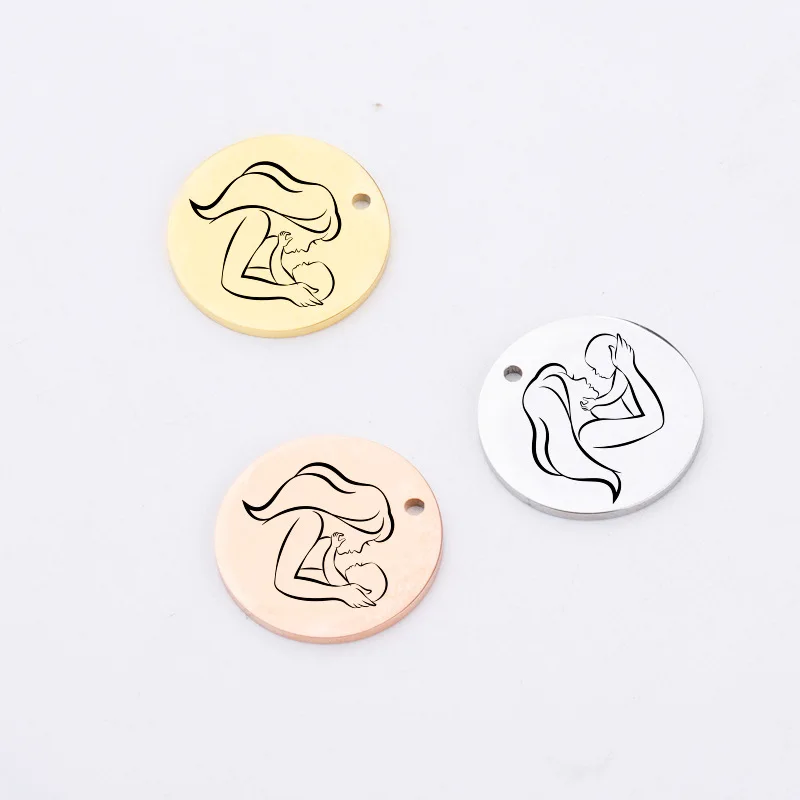 

2021 Mother's Day Jewelry Wholesale Fashion Disc Necklace for Gift