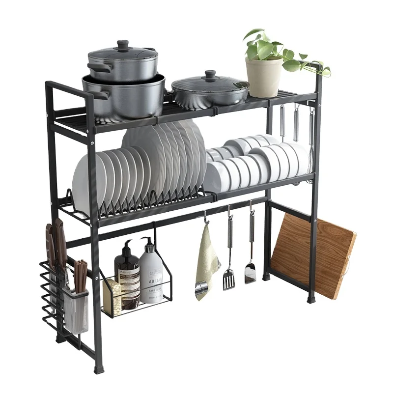 

Factory Outlet Stainless Steel Kitchen Sink Storage Rack, Black