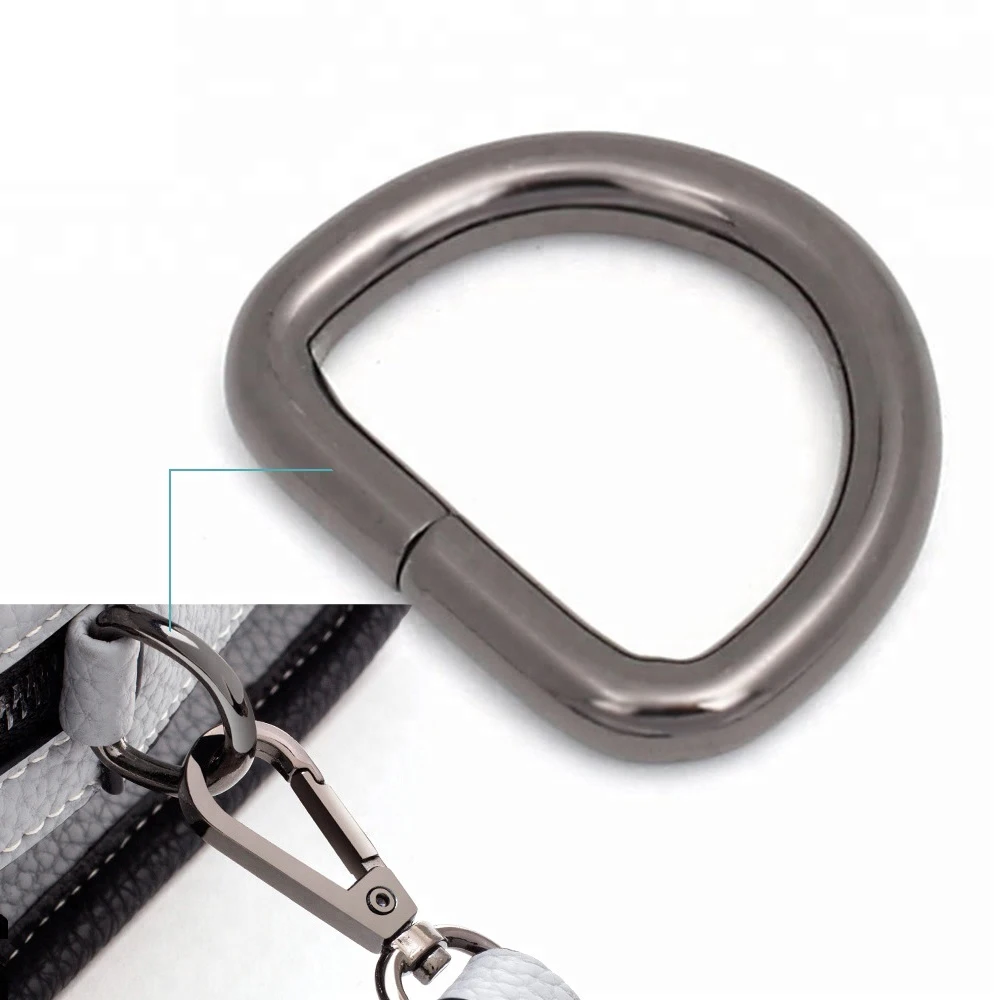 

Guangzhou supply metal gunmetal bag handbag hardware d ring