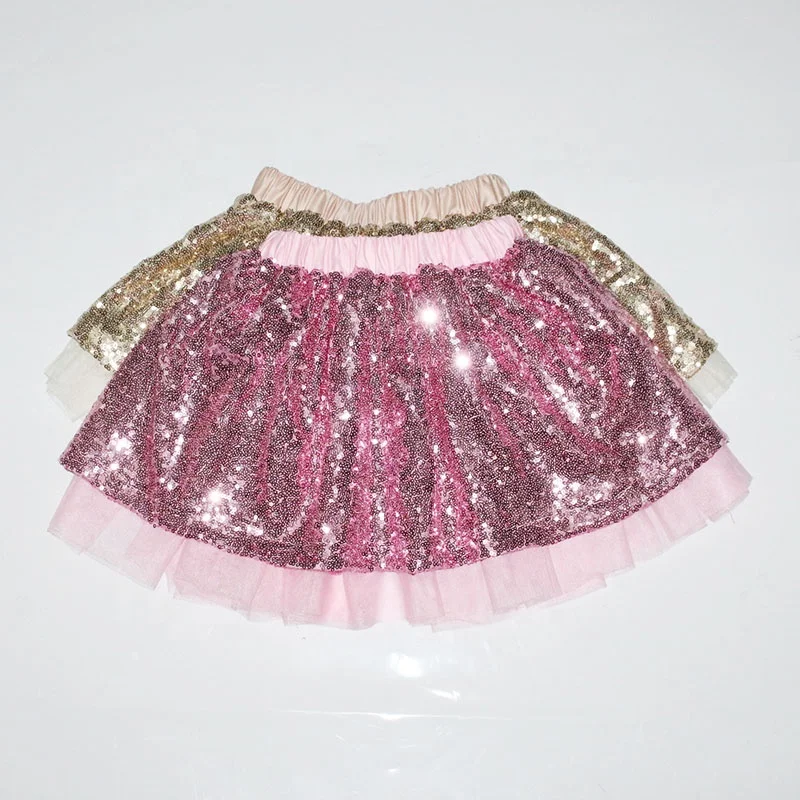 

Fashion Sparkle Sequin Skirt Girl Tutu, As pictures