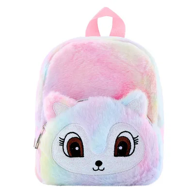 

2021 Stylish Casual Girls School Bag Leisure Schoolbag Cute Cartoon Unicorn Plush Kids Backpack