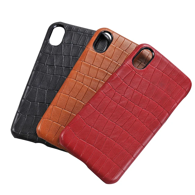 

For iphone X handmade genuine leather back cover Cowhide python grain case First layer of leather Cowhide python grain case