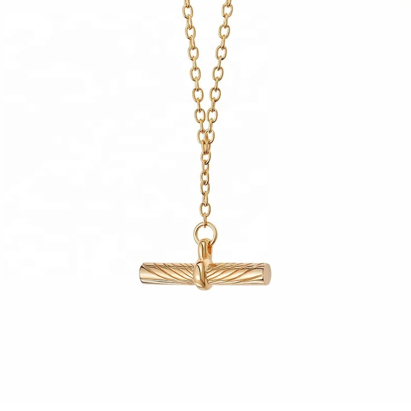 

Milskye dainty 925 silver bar charm bohemia long chain necklace 18k gold plated for woman