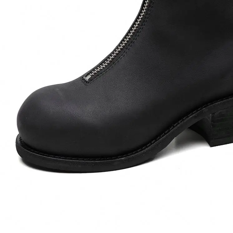 

Best price of fashion rubber outsole ankle ladies boots and zipper decorated