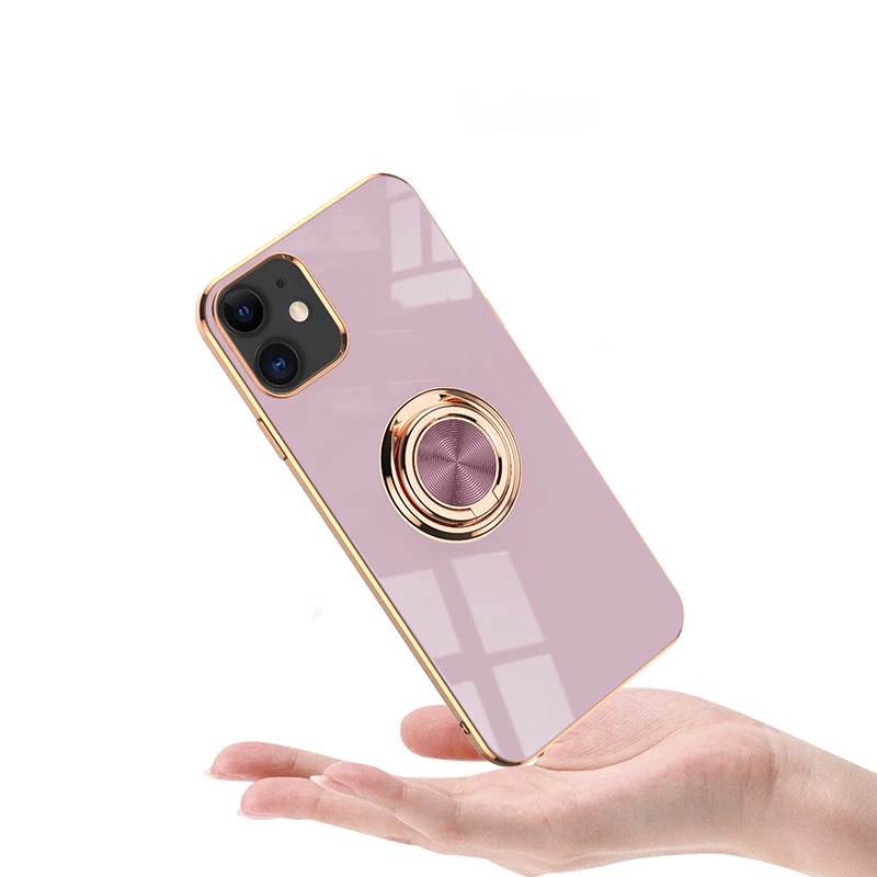 

Drop Shipping Luxury Plated Covers with Display Stand metal Phone Case Cover for iPhone 12 Pro Max, Colors optional