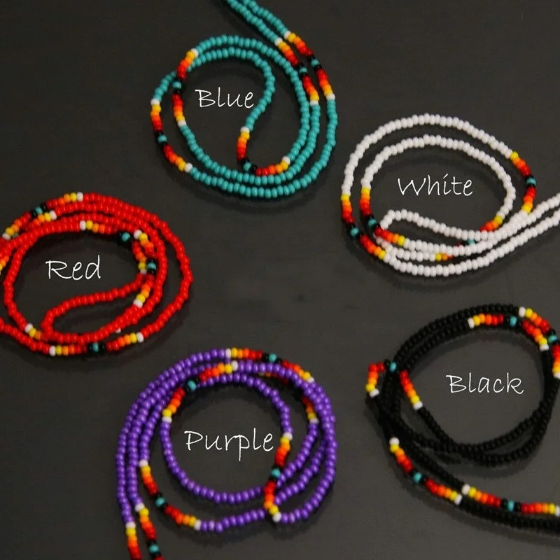 

Handmade rainbow seed beads beaded choker fashion bohemian african spiritual native style beads necklace jewelry for women girls