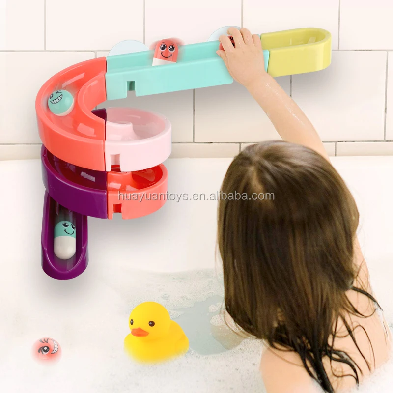 Bath Water Track Toy Kid Diy Ball Track For Wall Bathtub Slide