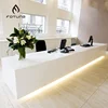 Special Design White Color Solid Surface Office Reception Desk Counter