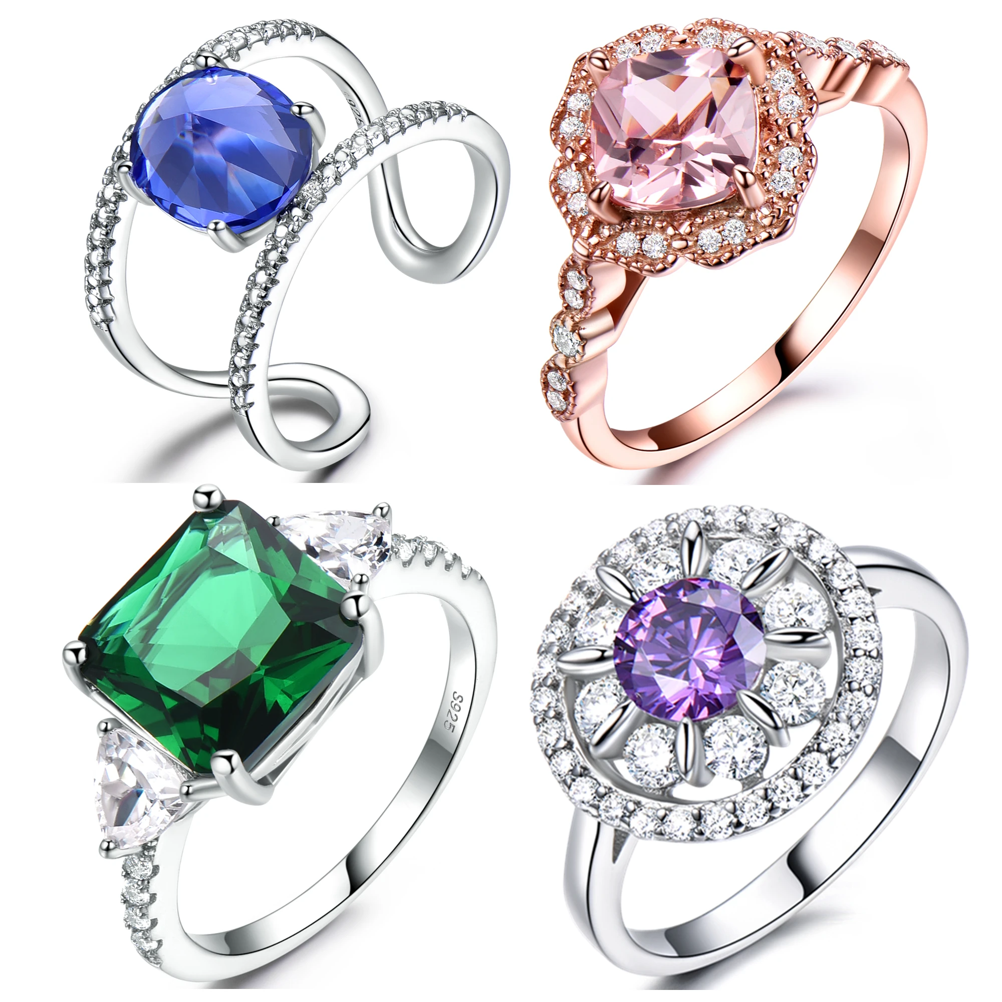 

Wholesale Custom Girl Lady Women Silver Jewelry 925 Sterling Silver Rings