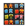 promotional toys deformation robot to alphabet letter transform toy robot
