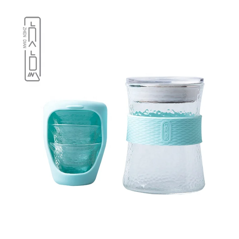 

Zhendian Portable Pyrex Glass Green Color All In One Pour Over Coffee Tea Maker Cup Set