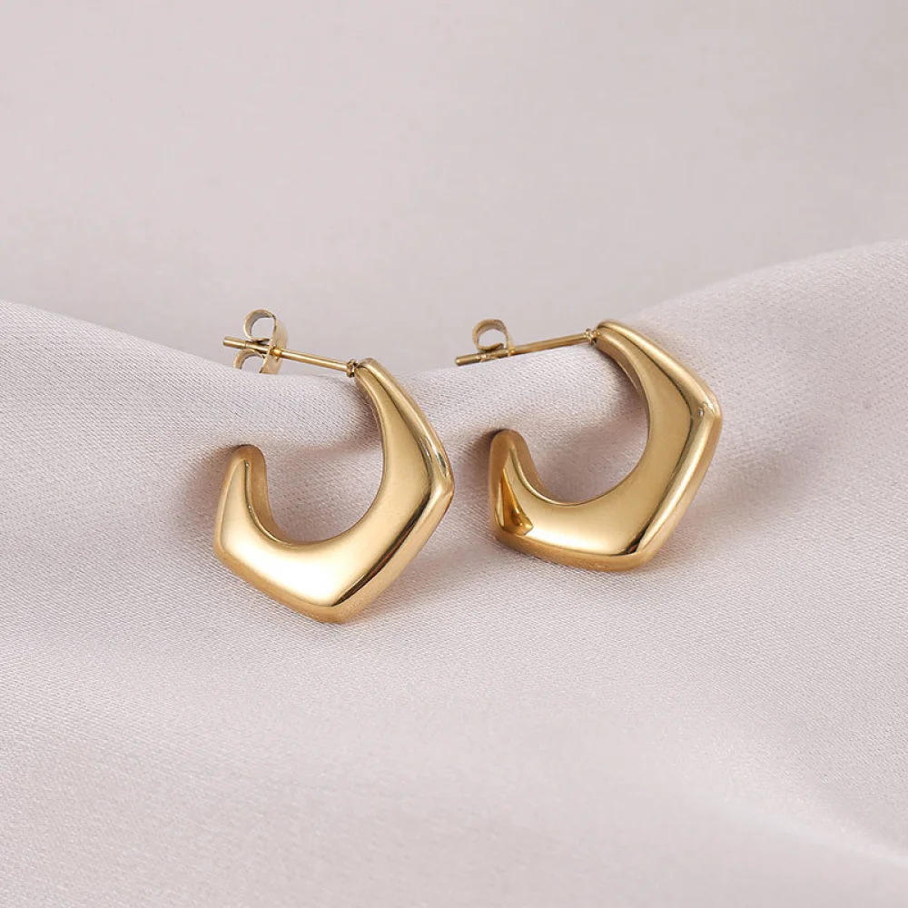 

2022 Senior Earrings Steel Women Stud Post Stainless Steel C-shaped Geometric Jewelry