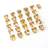 

2019 New Alphabet A- Z Letter Stacking Rings Wide Chunky Irregular Gold Ring Adjustable Initial Statement Ring Unisex