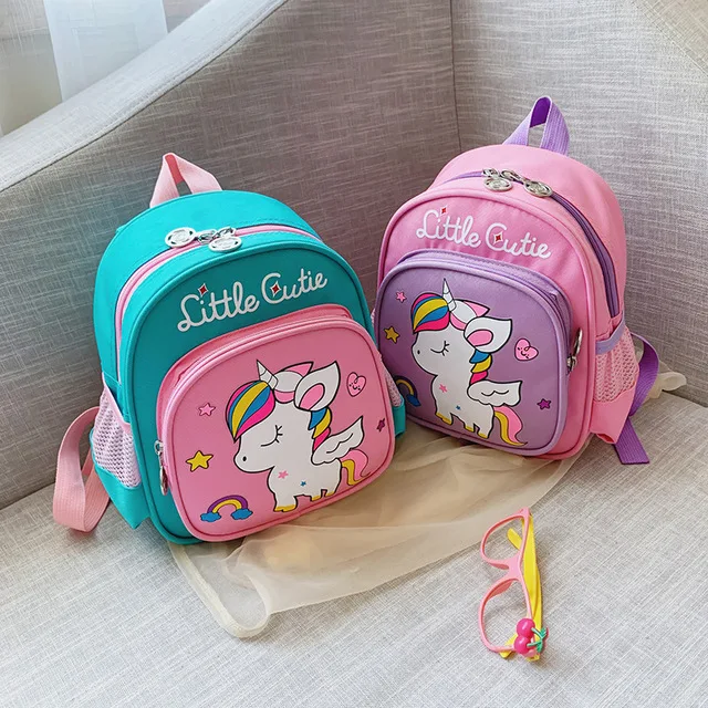 

2021 new printed backpack cartoon unicorn cute girl school bag backpack