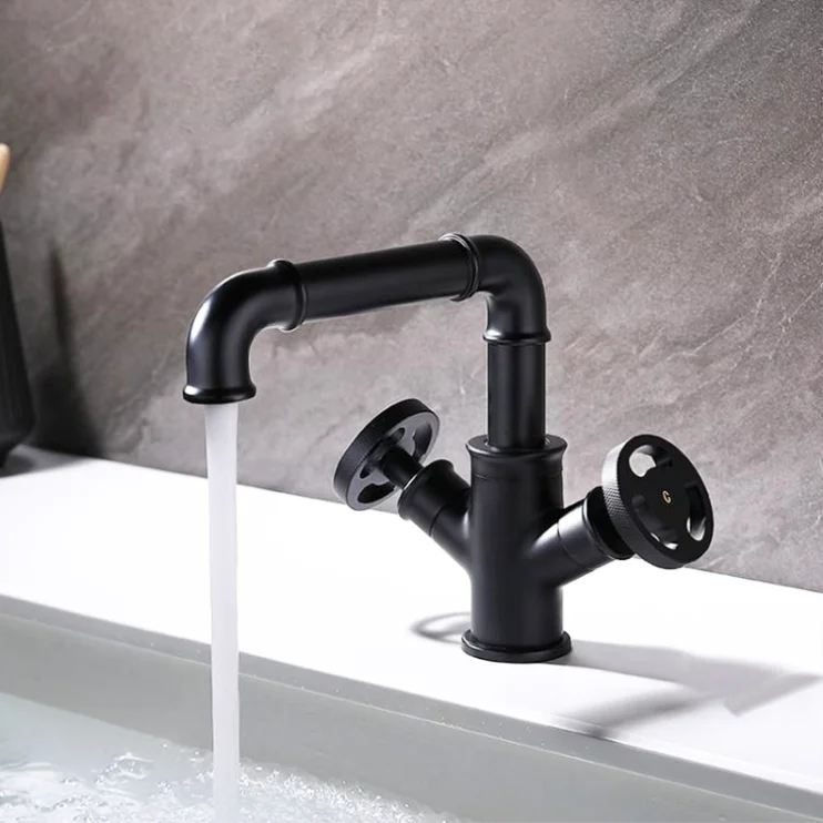 New Model High Quality Deck Mounted Industrial Style Black Ancient  Kitchen Faucet