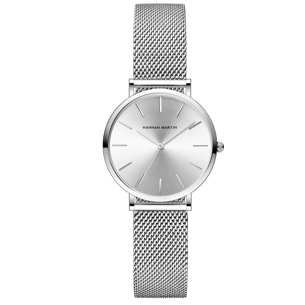 

High Quality Ladies Fashion Stainless Steel Mesh Band Watch Japanese Movement 32mm Ladies Quartz Watches Montre Femme, 8 colors