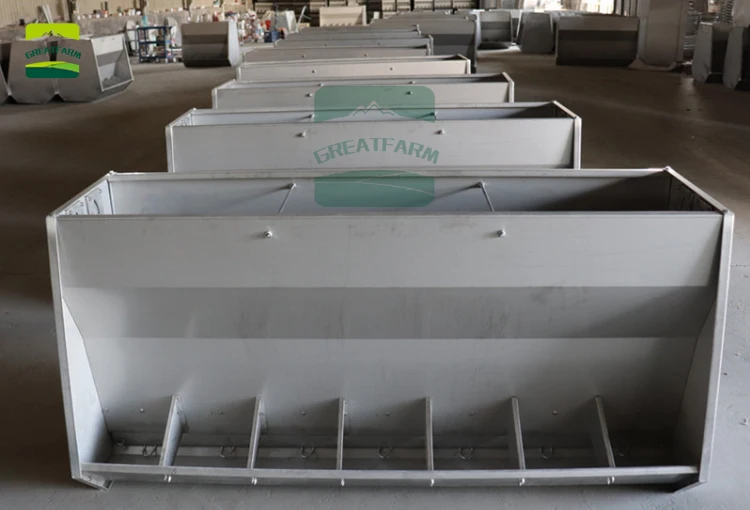 Thick pig trough Stainless steel double fabric slot Stainless Steel Trough For Pig Farm