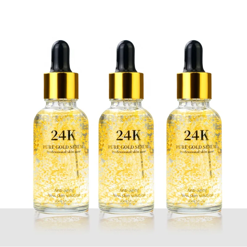 

private label vendor wholesale natural organic vegan best anti aging 24k gold serum skin care face serum