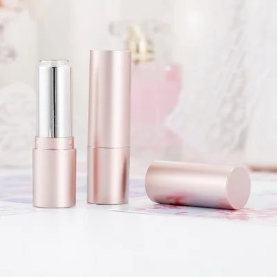 

Wholesale cosmetic packaging round shape matte rose gold DIY lipstick tube