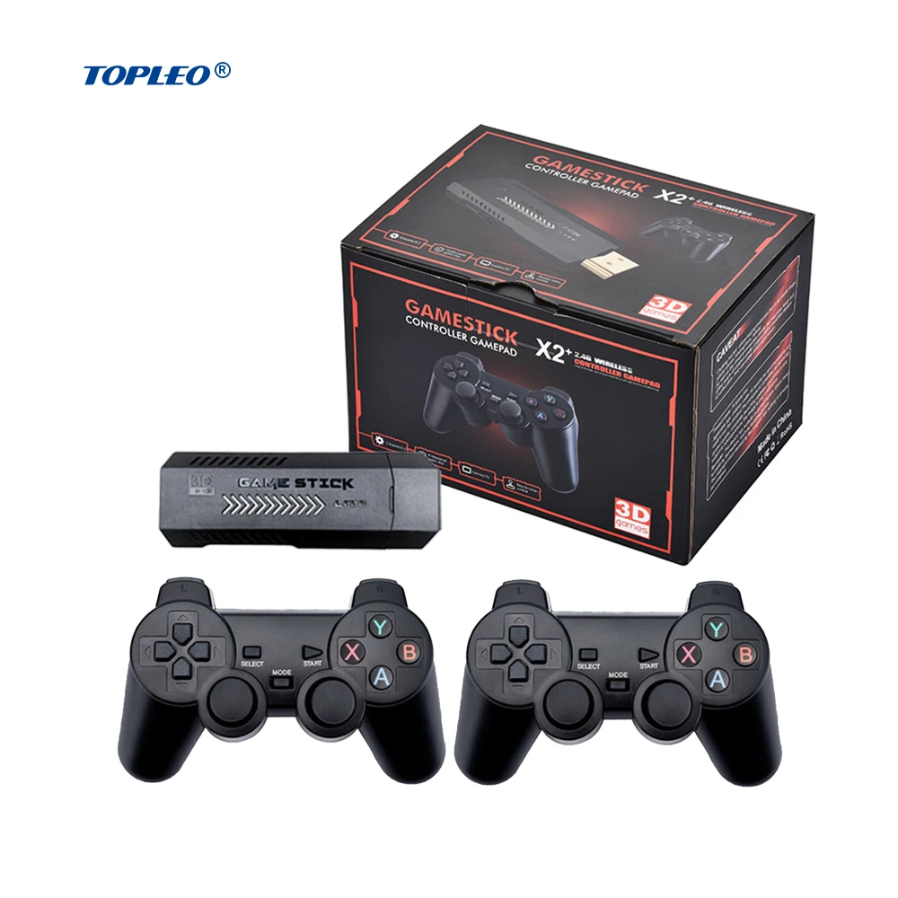

Topleo 4K Portable Game Stick Dongle HD Video Game Console 2.4G 64GB Gaming Stick x2 portable classic game console