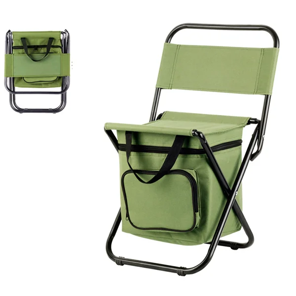 

Lightweight Backrest Stool Compact Folding Chair Seat with Cooler Bag and Shoulder Straps for Fishing, Camping, Hiking