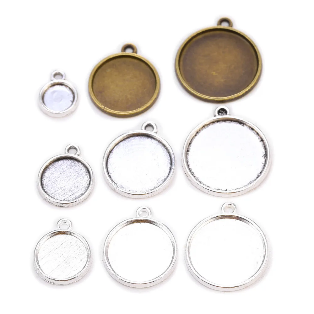 

2021 Sailing Jewelry 20mm Round Bottom Support Pendant Accessories DIY Round Photo Frame Pendant