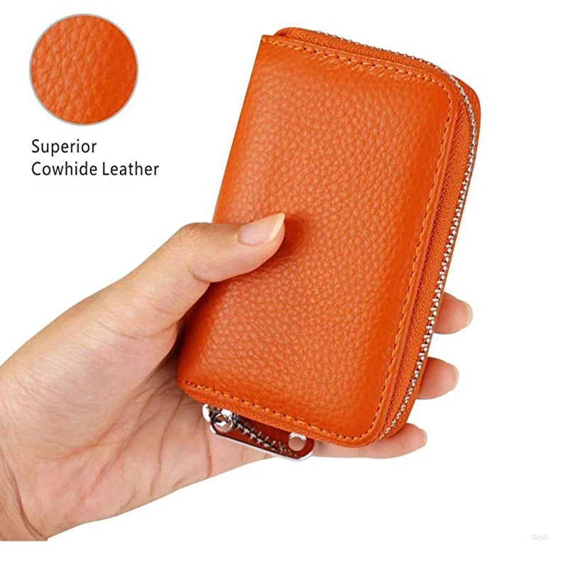 

Fashion new leather credit card holder for men and women shielding RFID zipper organ card holder Large capacity card bag, Customized color