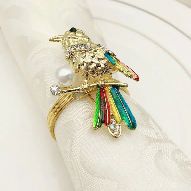 

New design gold metal napkin ring bird napkin ring for wedding Easter Party