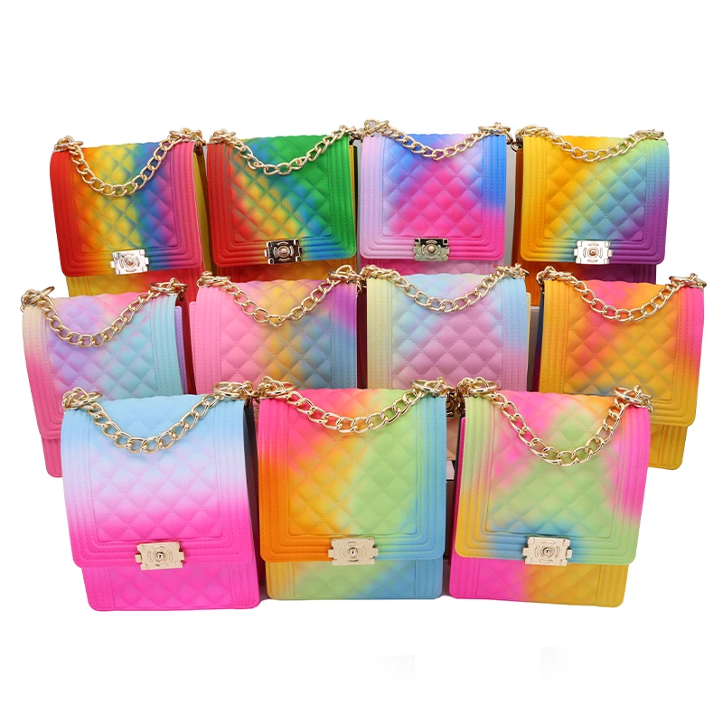 

New designer handbags beach hot sale summer colorful fashion women ladies little girl colorful mini purses jelly purse handbags