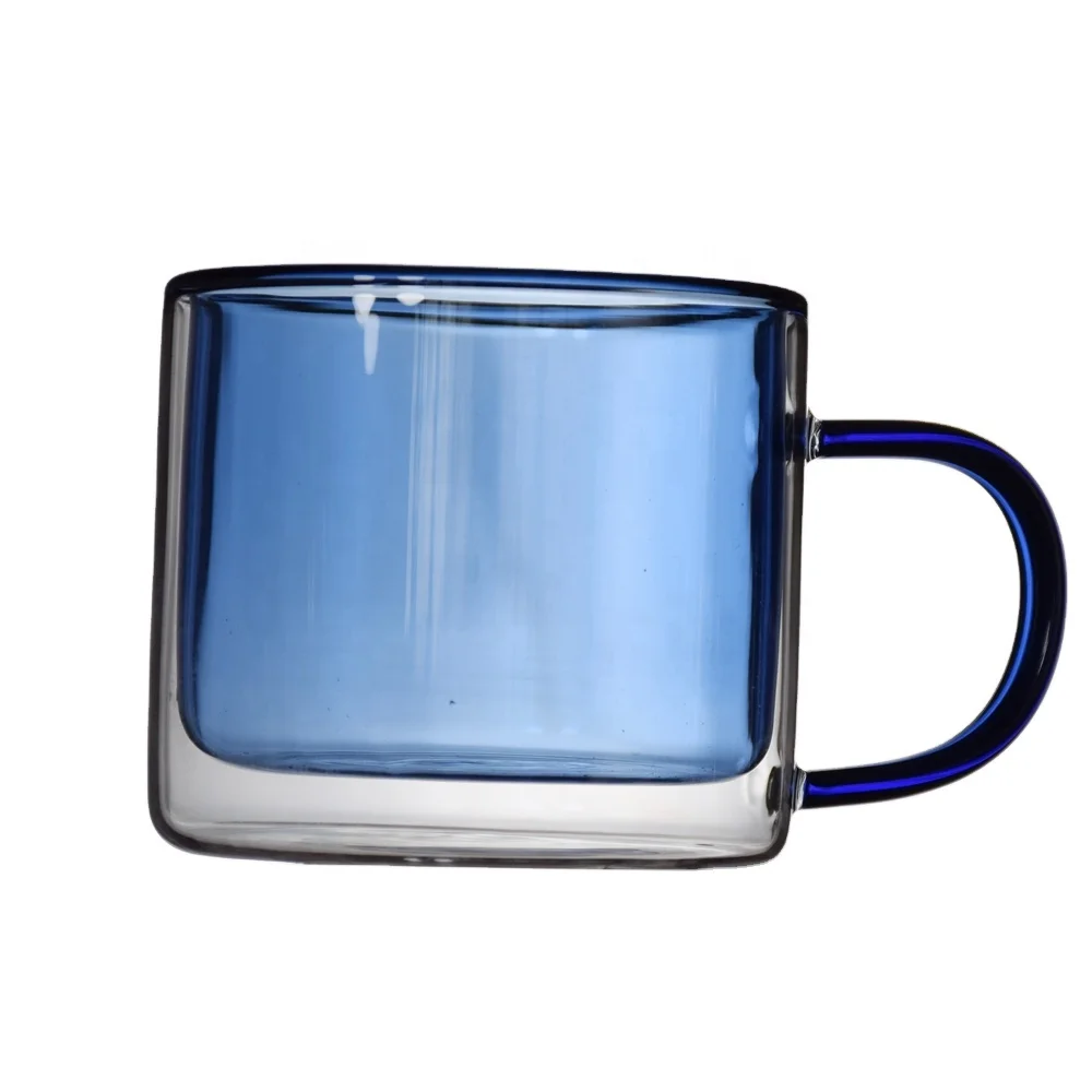 

Ecocoffee 200ml Colorful Mugs Double Wall Clear Glass Coffee Mugs Coffee Tea Cups TCH21