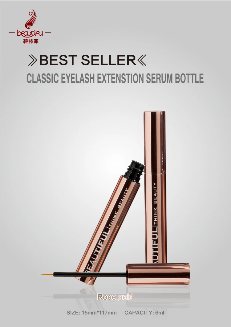 Luxury 4ml 5ml 6ml 8ml Empty Rose Gold Aluminum Eyelash And Eyebrow