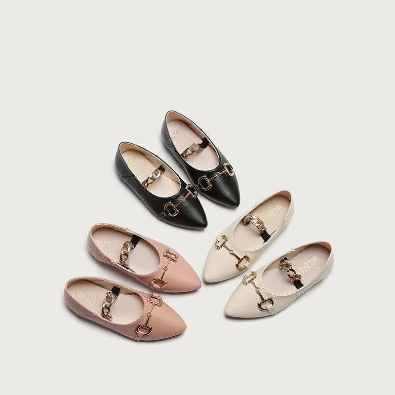 

sh12479a Wholesale kids shoes school 2022 chain girls point dress shoes